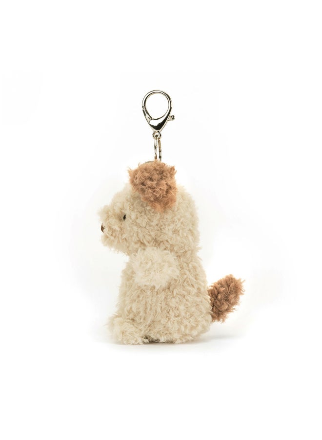 Jellycat Little Pup Bag Charm 11 cm, Plush Puppy Keychain with Clip, Soft Animal Charm for Bags, Backpacks & Gifts - Image 3